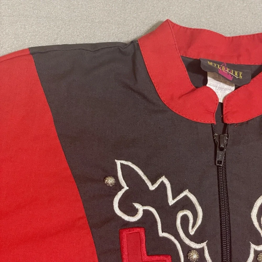 Vintage Jacket Western Cropped Cowboy Rodeo Cowgirl Embroidered 90s Country‎ L *